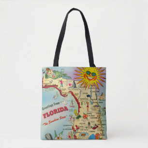 Bolso De Tela Mapa de Florida