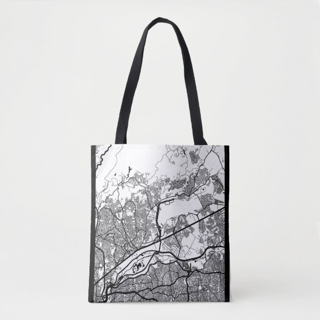 Bolso De Tela Mapa de Guarulhos Brasil (Anverso)