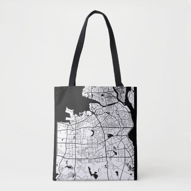 Bolso De Tela Mapa de Haikou China (Anverso)