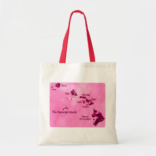 Bolso De Tela Mapa de islas de Hawái