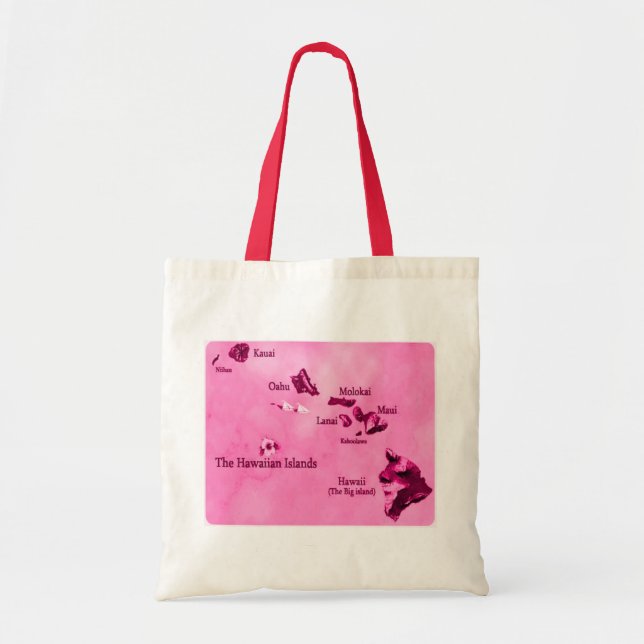 Bolso De Tela Mapa de islas de Hawái (Frente)