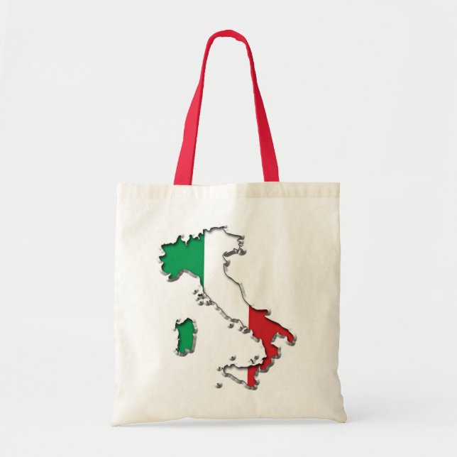 Bolso De Tela Mapa de Italia (Frente)
