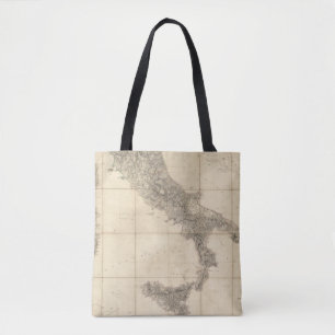 Bolso De Tela Mapa de Italia del sur y de costas adyacentes