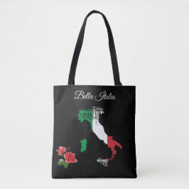 Bolso De Tela *~* Mapa de Italia en lengua italiana Bella Italia