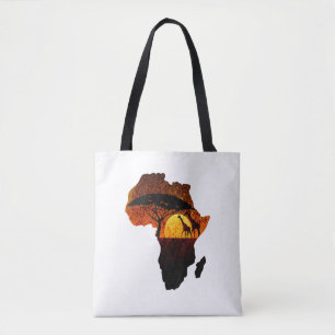 Bolso De Tela Mapa de jirafas de época Papá Animales del Sur Saf