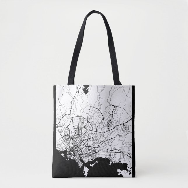 Bolso De Tela Mapa de Karachi Pakistán (Anverso)