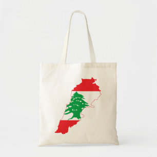 Bolso De Tela Mapa de la bandera de Líbano