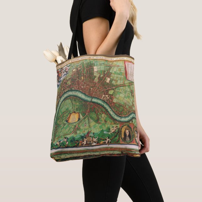 Bolso De Tela Mapa de la calle antigua de Londres, de Johannes d (Detalle)