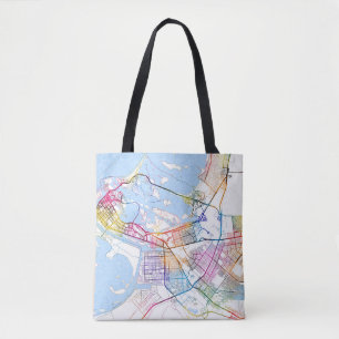 Bolso De Tela Mapa de la ciudad de Abu Dhabi, Emiratos Árabes Un