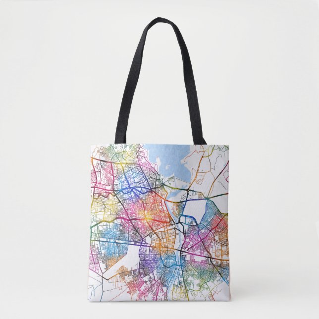 Bolso De Tela Mapa de la ciudad de Adana Türkiye (Anverso)