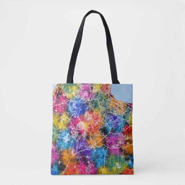 Bolso De Tela Mapa de la ciudad de Argelia (Anverso)