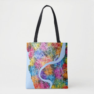 Bolso De Tela Mapa de la ciudad de Bangladesh