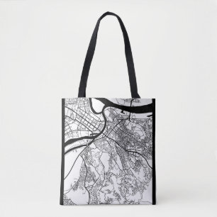 Bolso De Tela Mapa de la ciudad de Belgrado Serbia