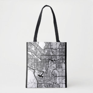 Bolso De Tela Mapa de la ciudad de Calgary Canadá