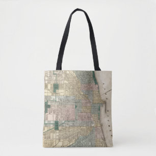 Bolso De Tela Mapa de la ciudad de Chicago