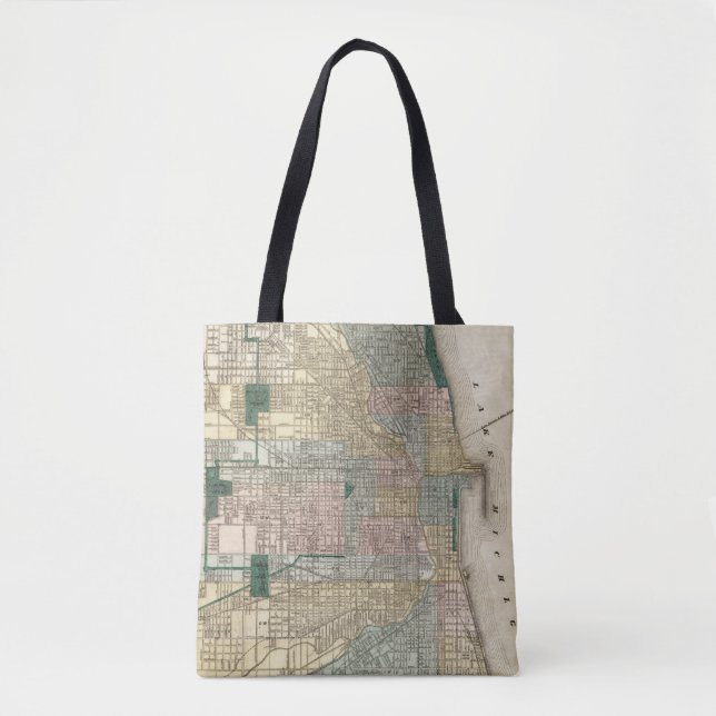 Bolso De Tela Mapa de la ciudad de Chicago (Anverso)