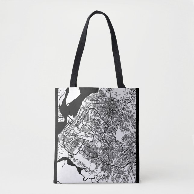 Bolso De Tela Mapa de la ciudad de Douala Camerún (Anverso)