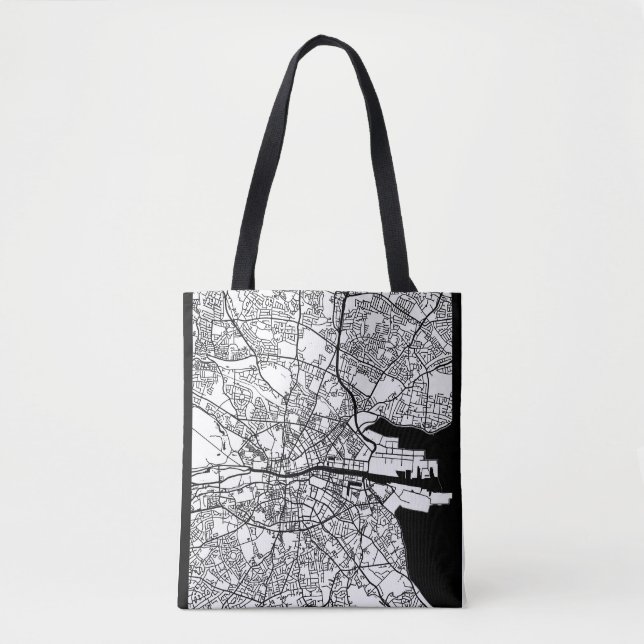 Bolso De Tela Mapa de la ciudad de Dublín Irlanda (Anverso)