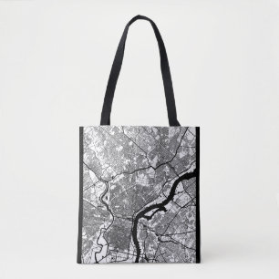 Bolso De Tela Mapa de la ciudad de Filadelfia EE. UU.