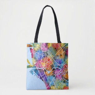 Bolso De Tela Mapa de la ciudad de Filipinas en Manila