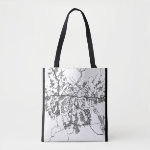 Bolso De Tela Mapa de la ciudad de Kananga República Democrática