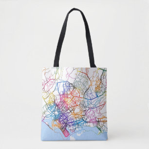 Bolso De Tela Mapa de la ciudad de Karachi en Pakistán