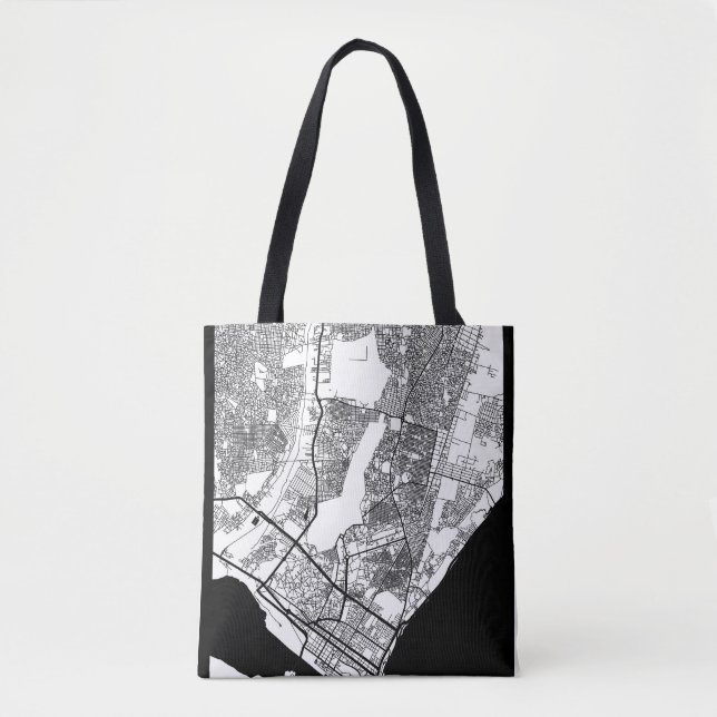 Bolso De Tela Mapa de la ciudad de Maputo Mozambique (Anverso)