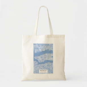 Bolso De Tela Mapa de la ciudad de Nueva York (Azul)