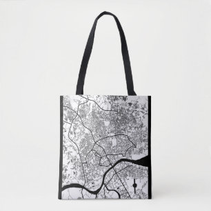 Bolso De Tela Mapa de la ciudad de Palembang Indonesia