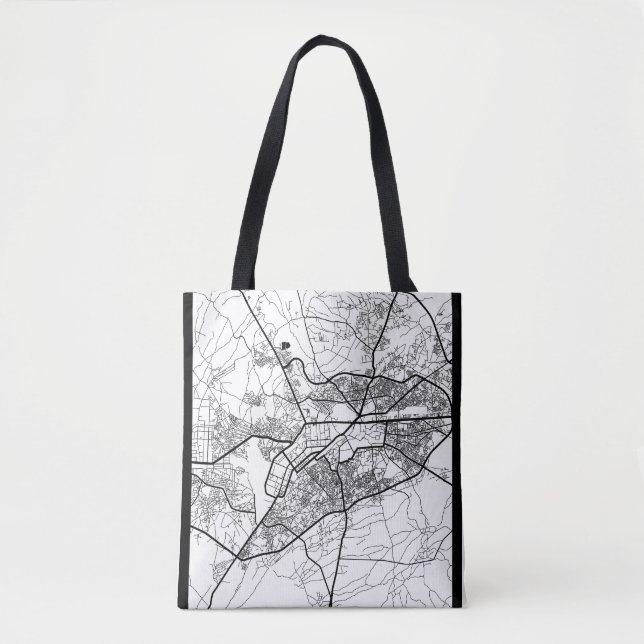 Bolso De Tela Mapa de la ciudad de Peshawar Pakistán (Anverso)