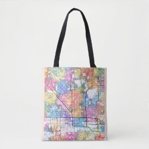 Bolso De Tela Mapa de la ciudad de Phoenix Arizona