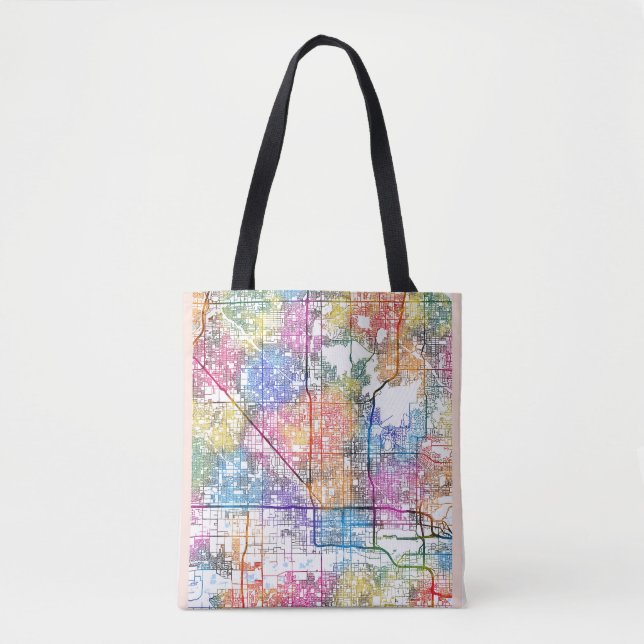 Bolso De Tela Mapa de la ciudad de Phoenix Arizona (Anverso)