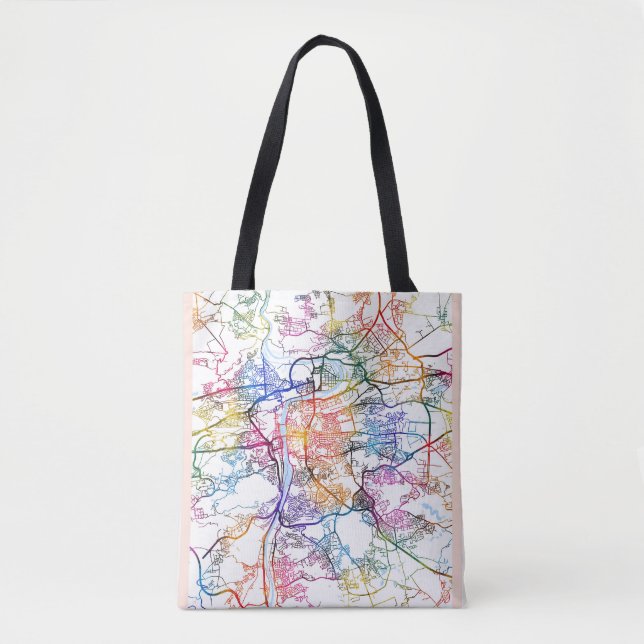 Bolso De Tela Mapa de la ciudad de Praga Chequia (Anverso)