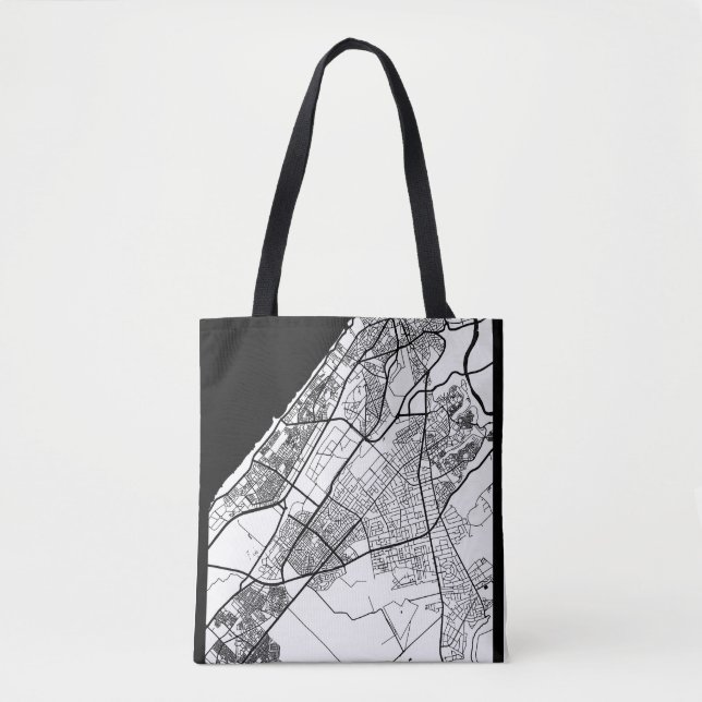 Bolso De Tela Mapa de la ciudad de Rabat Marruecos (Anverso)
