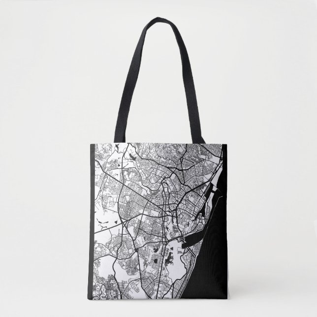 Bolso De Tela Mapa de la ciudad de Recife Brasil (Anverso)