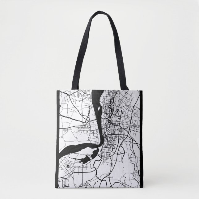 Bolso De Tela Mapa de la ciudad de Wuhu China (Anverso)