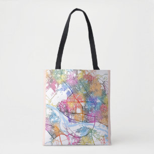 Bolso De Tela Mapa de la ciudad de Yamena Chad
