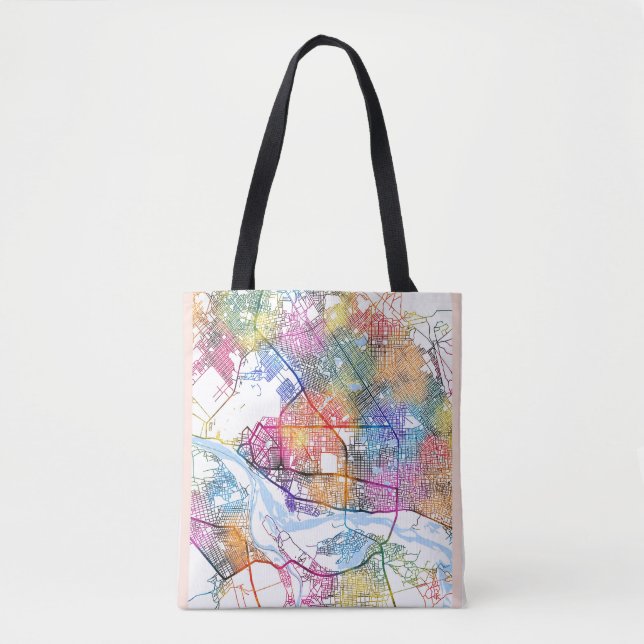 Bolso De Tela Mapa de la ciudad de Yamena Chad (Anverso)