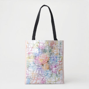 Bolso De Tela Mapa de la ciudad de Zibo en China