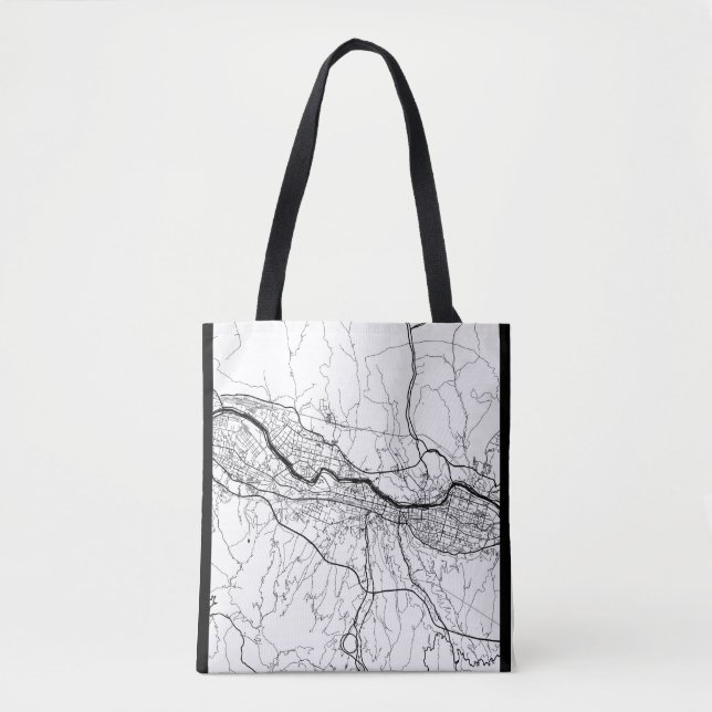 Bolso De Tela Mapa de Lanzhou China (Anverso)