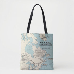 Bolso De Tela Mapa de las rutas del correo aéreo de Canadá - d
