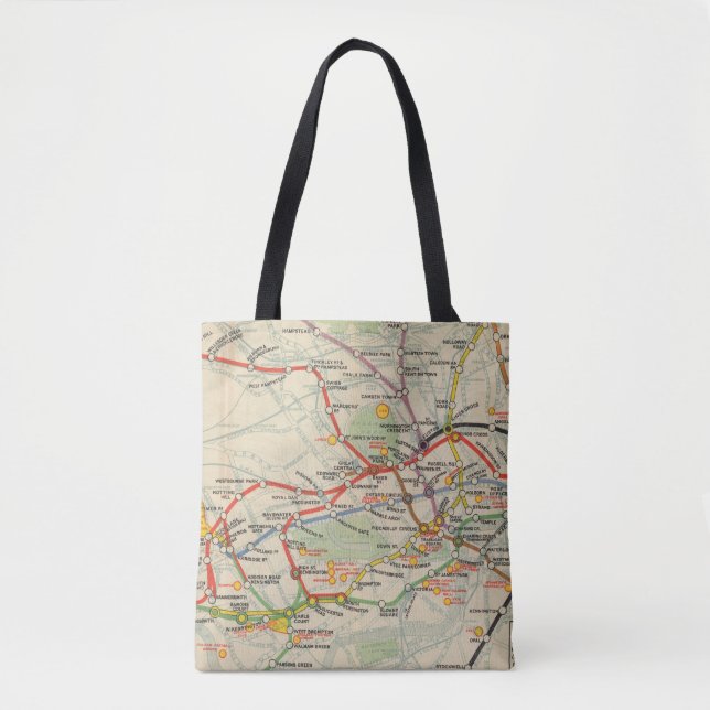 Bolso De Tela Mapa de los ferrocarriles de subterráneo de (Anverso)