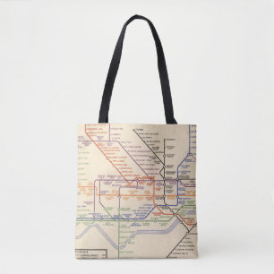 Bolso De Tela Mapa de los ferrocarriles del subterráneo de
