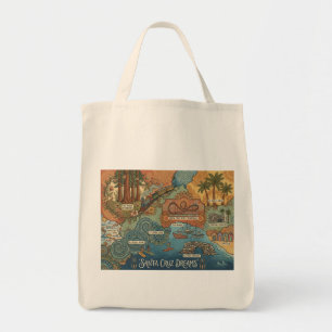 Bolso De Tela Mapa de los sueños de Santa Cruz California – Cost