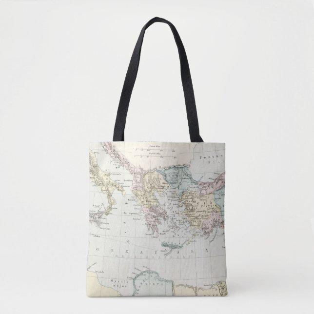 Bolso De Tela Mapa de los viajes del misionario de Paul del (Anverso)