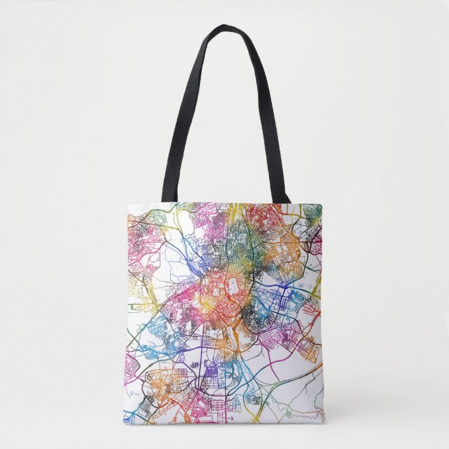 Bolso De Tela Mapa de Madrid España (Anverso)