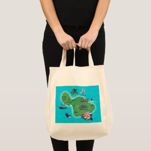 Bolso De Tela Mapa de Maui