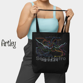 Bolso De Tela Mapa de metro de Seúl