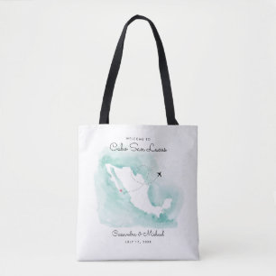 Bolso De Tela Mapa de México Cabo Bienvenida de boda de dest