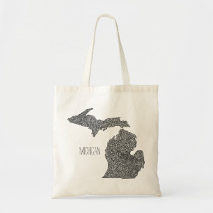 Bolso De Tela Mapa de Michigan